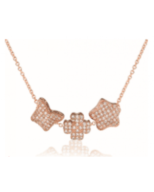 Tres Jolie Rose Gold Charms Necklace