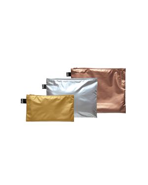 LQQI Gold, Silver, Rose Gold Metallic Zip Pockets