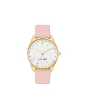 NINE WEST Rose Gold Dial Leater Strap Watch