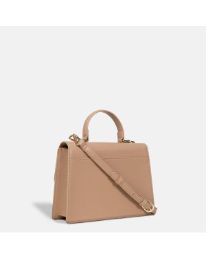 Dannari Beige Top Handle Tote Bag 